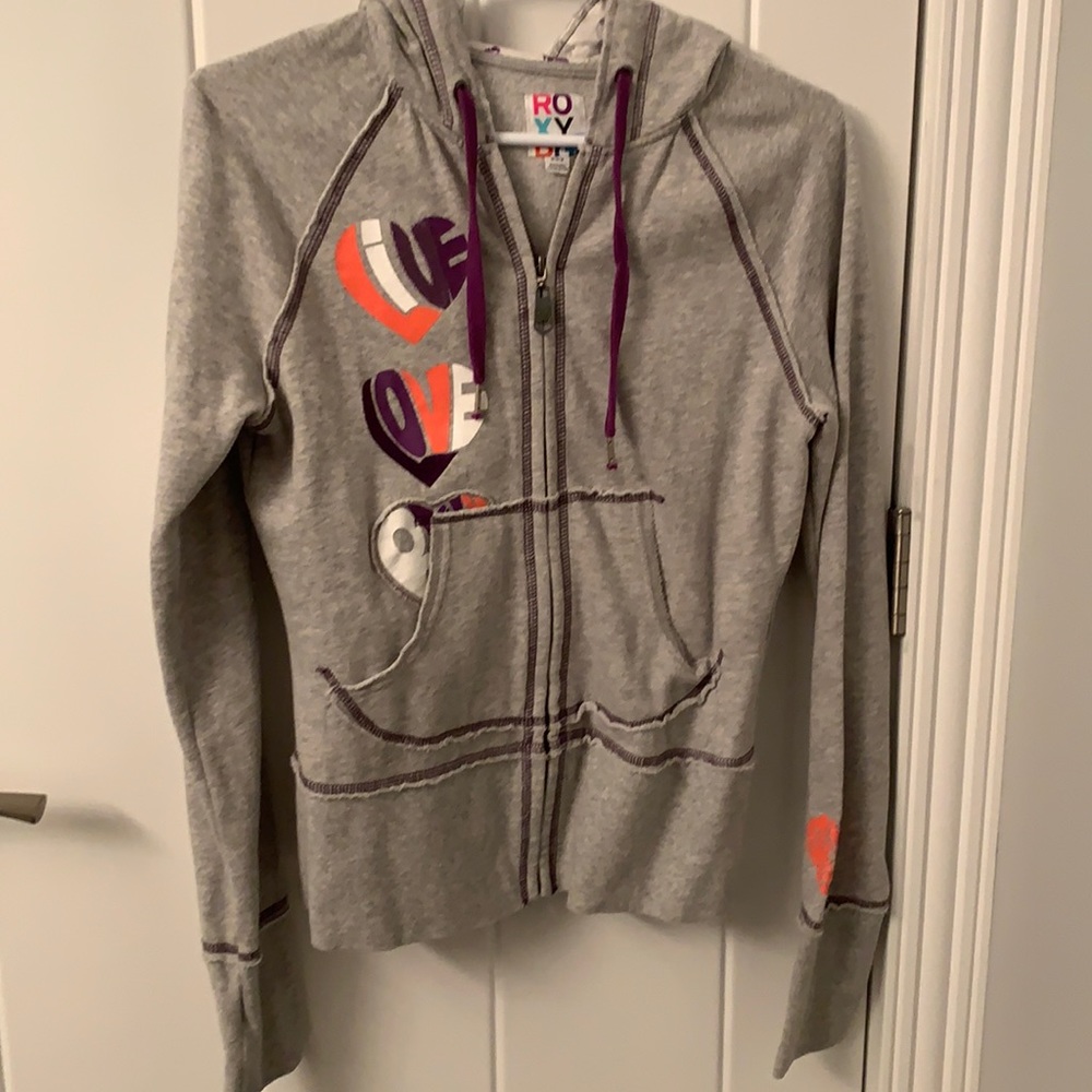 Live Love Gray & Purple ROXY Hoodie